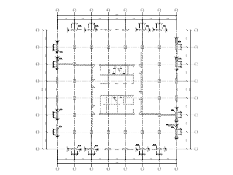 超高层地标建筑南北公寓装修改造工程结构图-L1层柱加固平面布置图