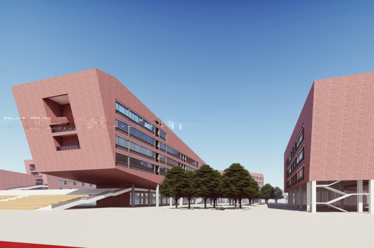  中心学校+幼儿园建筑模型设计（2018年）-中心学校方案2+幼儿园低 (8)