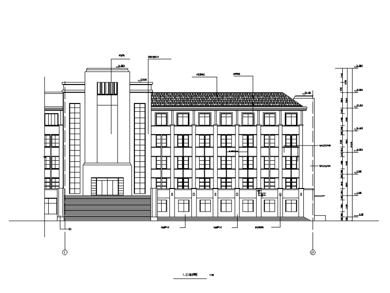 [淮南]教学楼改造施工图（建筑结构水电）-教学楼建筑立面图