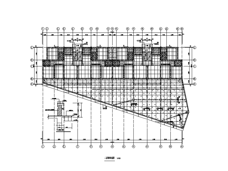 [重庆]3栋6层砖混结构经济适用房结构施工图（2012）-经济适用房二层板配筋图