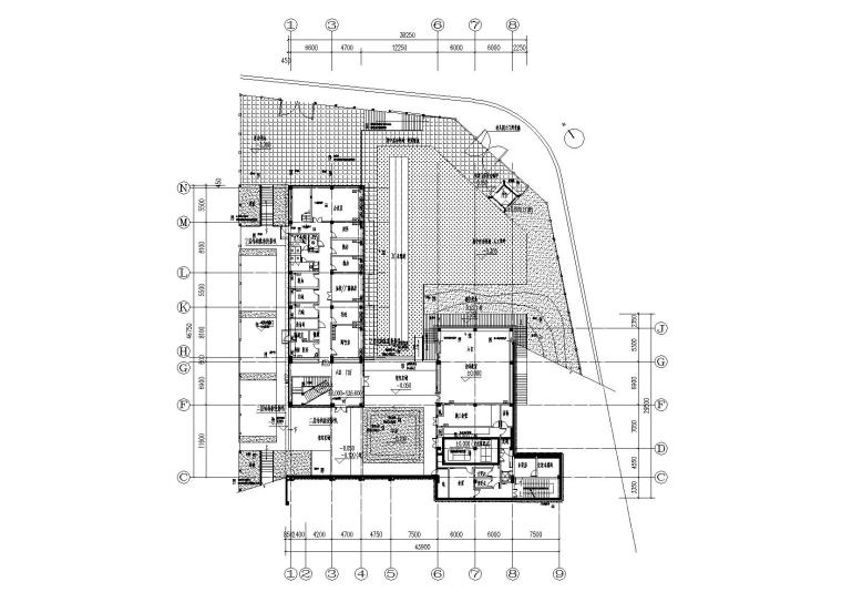 [四川]8班幼儿园建筑施工图（CAD）-首层平面图