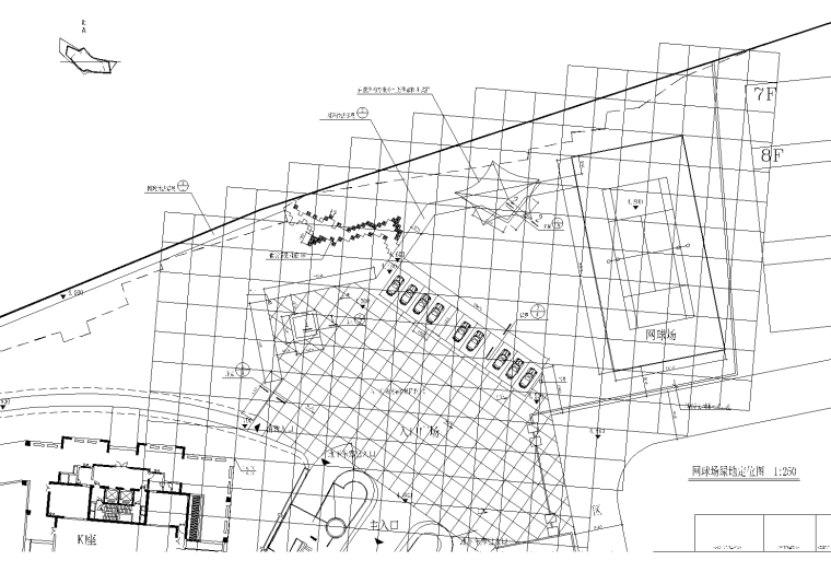 [浙江]温州居住区建筑景观全套CAD施工图（含结构，暖通，效果图）-6 网球场大详图_看图王