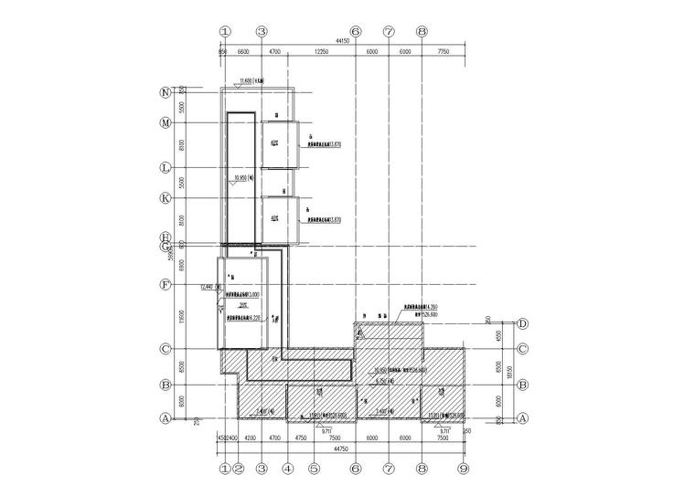 [四川]8班幼儿园建筑施工图（CAD）-屋顶平面图