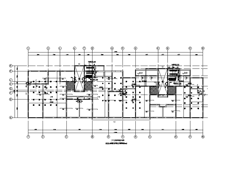 23层剪力墙住宅+商业楼建筑结构施工图（含框架裙房，2017）-23层顶板配筋图