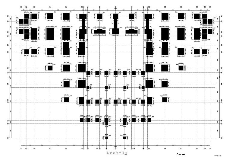 宾馆建筑结构抗震设计图纸-宾馆基础布置图