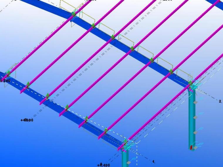 单程钢结构厂房教程资料下载-Tekla钢结构BIM软件教程模块10-Tekla建模（钢架檩条、檩托板)