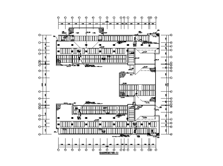 [海南]6层钢混框架结构学生宿舍全套施工图（建筑结构水暖电）-屋顶层通风平面图