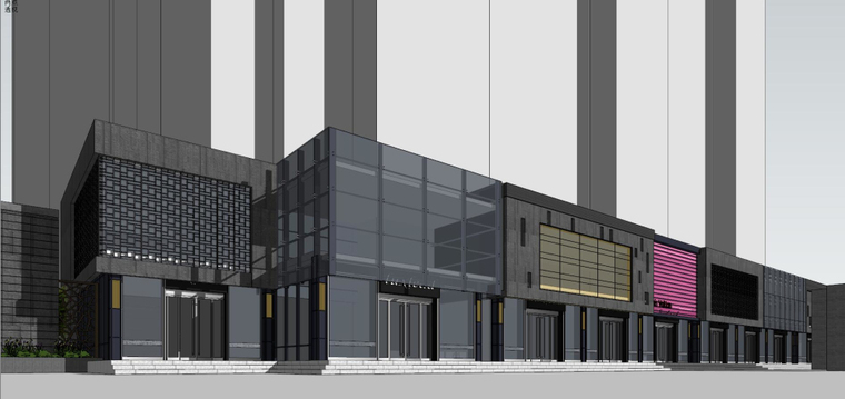 建筑中式风格资料下载-南大门及商业建筑模型设计（中式风格） 