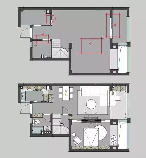 北欧办公空间su资料下载-115㎡复式装修北欧风，见过一室四用吗？来开开眼界！