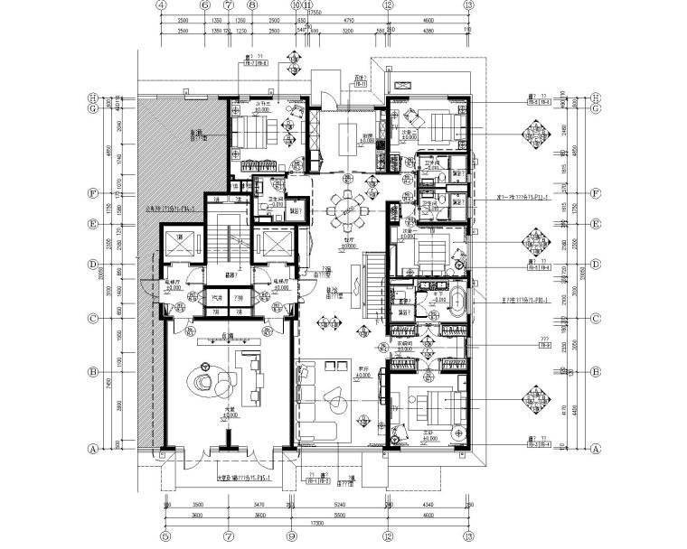 样板间方案设资料下载-北京五矿知名地产如园四居室样板间CAD全套施工图+软装设计方案+效果图