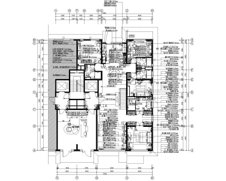 北京五矿知名地产如园四居室样板间CAD全套施工图+软装设计方案+效果图-5强弱电点位图