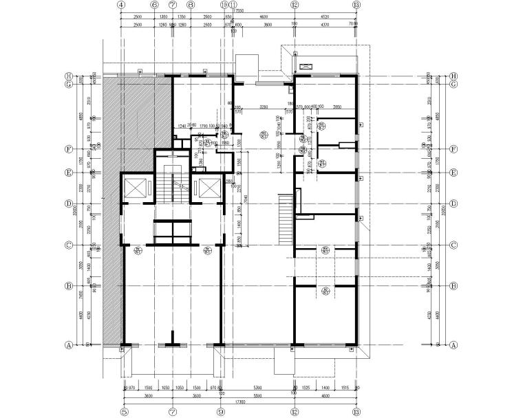 北京五矿知名地产如园四居室样板间CAD全套施工图+软装设计方案+效果图-4墙体定位图