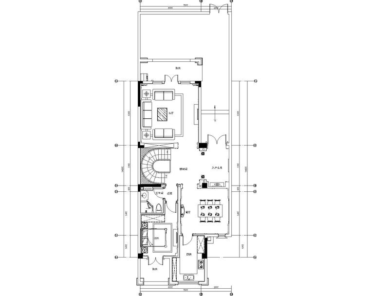 欧式新古典-华轩诚园售楼处&四居室别墅样板房设计方案+效果图+施工图+高清实景-2一层平面系统图