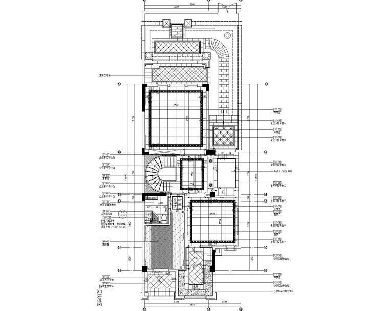 欧式新古典-华轩诚园售楼处&四居室别墅样板房设计方案+效果图+施工图+高清实景-5一层地材图