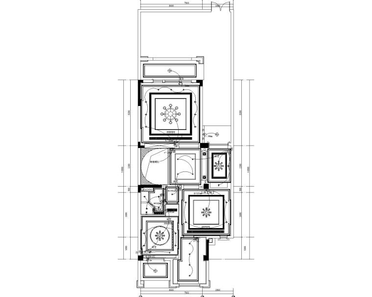 欧式新古典-华轩诚园售楼处&四居室别墅样板房设计方案+效果图+施工图+高清实景-6一层灯具连线图