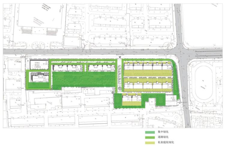 [上海]平凉社区02C1-12地块居住区建筑方案文本（日清设计|PDF+125页）-绿化分析