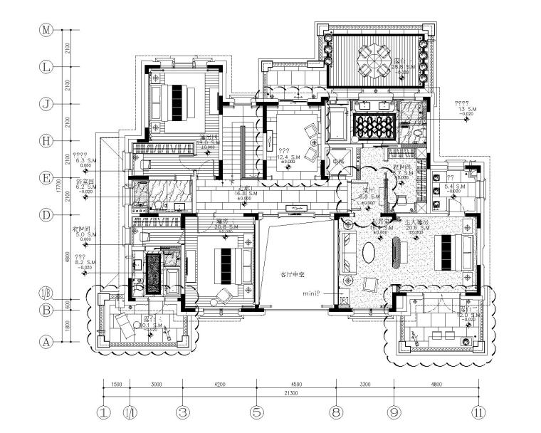 [云南]奥迅设计-昆明古滇样板房项目湖景林苑B区500A户型丨施工图+官方摄影-3二层平面图