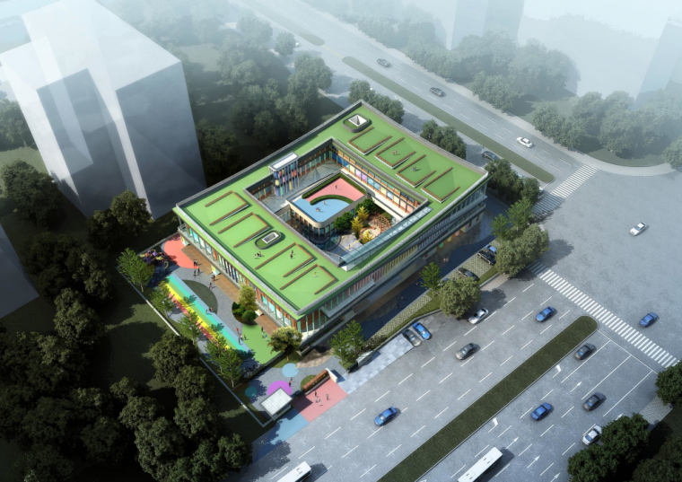 工业建设项目管理资料下载-[江苏] 苏州工业园区二实幼儿园建筑模型设计