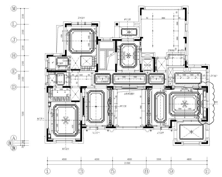 [云南]奥迅设计-昆明古滇样板房项目湖景林苑B区500A户型丨施工图+官方摄影-6一层灯具开线图