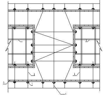 大坝砌石混凝土施工方案-取水口闸门井模板安装示意图