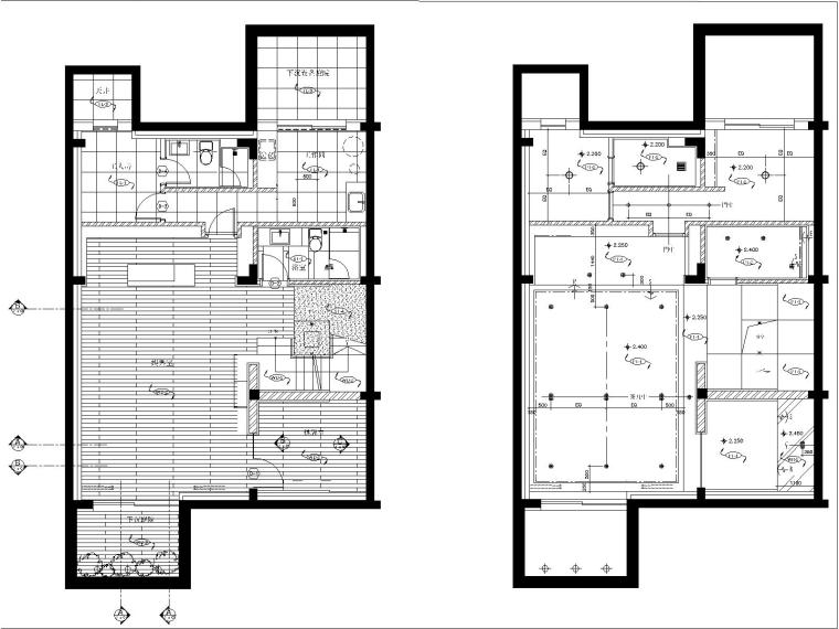 三层复式别墅设计资料下载-[上海]上海汤臣38河D型4层别墅装修样板房室内装修施工图