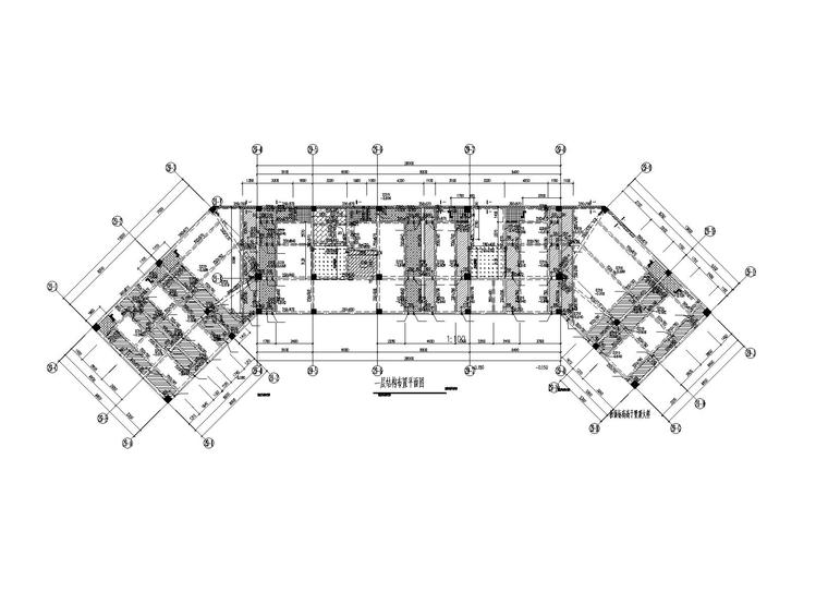 [四川]地上2层局部3层框架结构商业建筑结构施工图（2018）-一层结构布置平面图