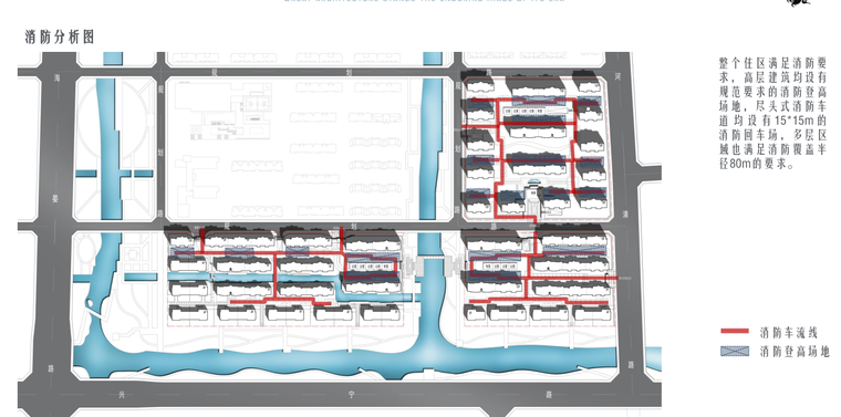 [浙江]新中式风格居住区建筑方案文本（山森设计|PDF+73页）-消防分析图