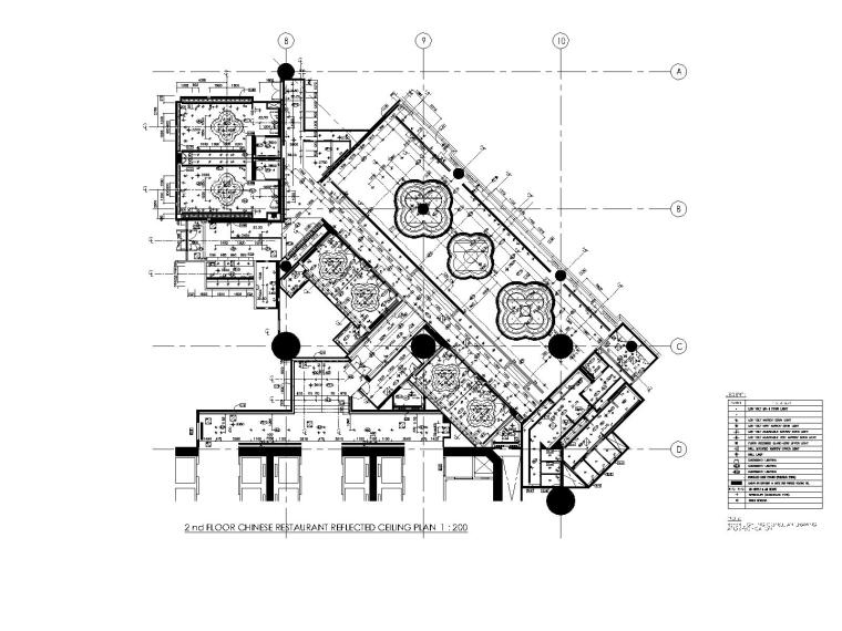 [澳门]梁志天—澳门8餐厅室内装修全套CAD施工图-点位示意图