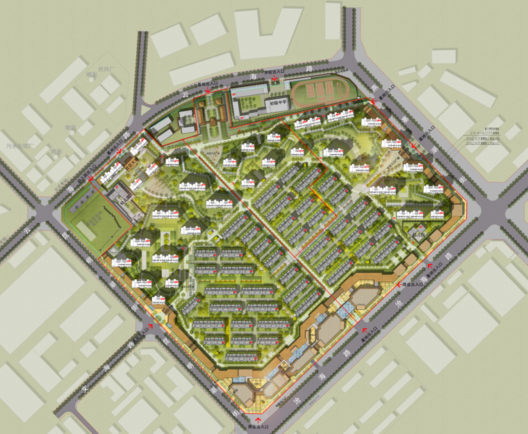 [辽宁]欧陆风格知名地产城居住区建筑规划方案设计（DC国际|PDF+349页）-总平面图