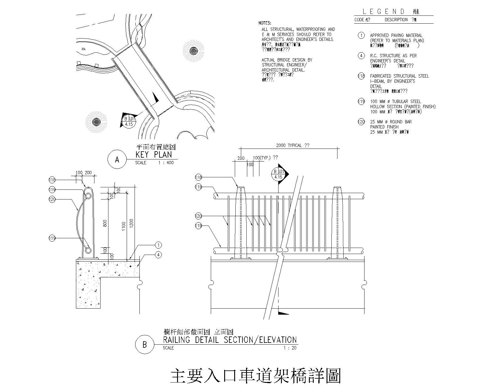 76套围墙栏杆栅栏cad详图(1