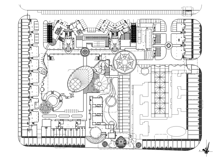 居住区花园设计案例cad资料下载-[深圳]后海金和花园居住区景观设计CAD施工图