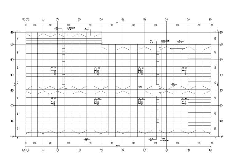 单层钢-砼结构商场建筑结构施工图2016-屋面檩条布置图
