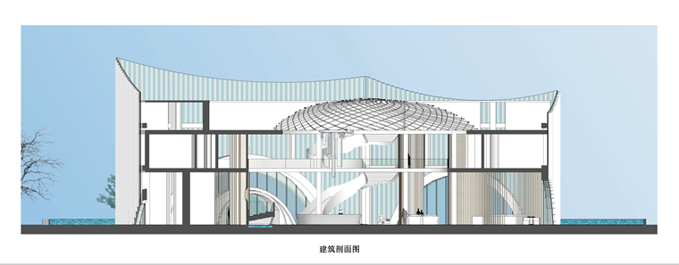 [方案合集]中式会所售楼处概念方案合集 (1)-14-建筑剖面图