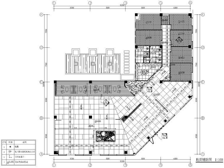 [惠州]华日理想住宅售楼处施工图+效果图-地面铺装图