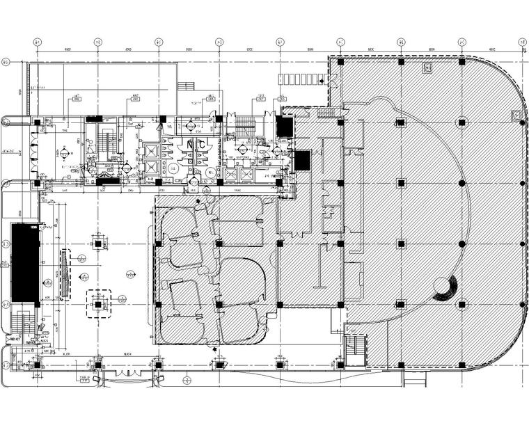 Gensler-上海山鹰国际办公室装修CAD施工图-2一层隔墙平面图