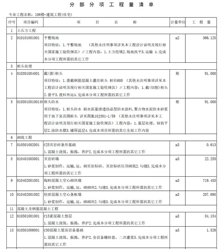 高层建筑工程量清单-3、平整场地