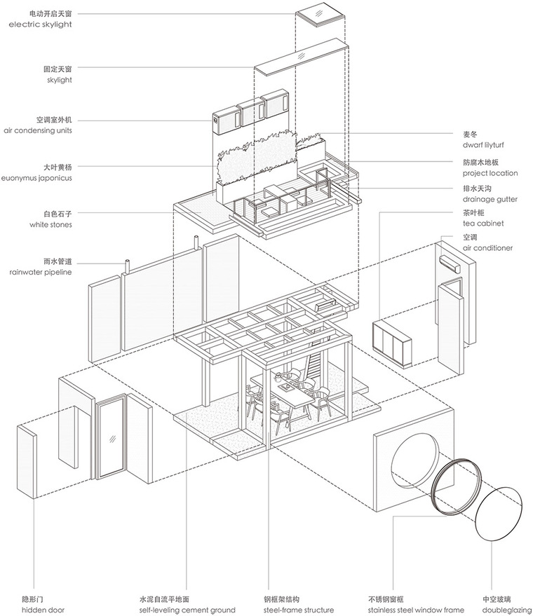 [北京]兼建筑-草厂北巷24号“茶院”改造丨140㎡丨JPG平面+官方摄影丨31P-25-Tea-Garden_Atelier-Jian