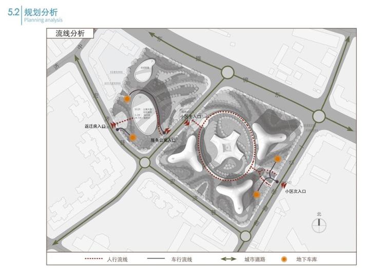 [四川]超高层建筑现代代风格豪宅建筑概念方案设计（查普门·泰勒&联创设计|PPT+188页）-流线分析