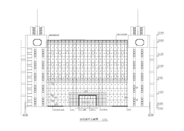 隐框简易玻璃幕墙资料下载-车间办公用房玻璃幕墙结构施工图