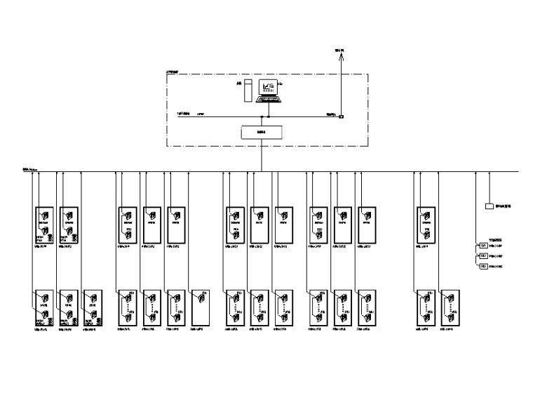 成都三层厂房强电竣工图（CAD+PDF）-电力监控系统架构图