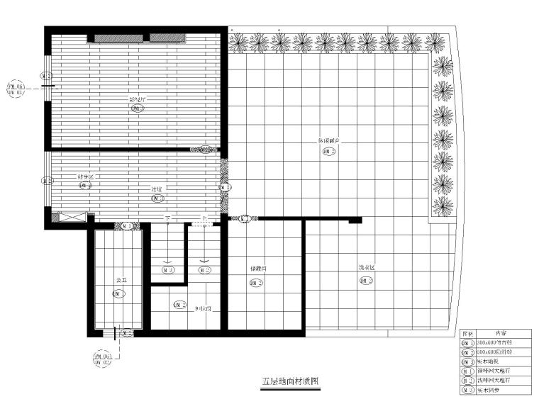 [福州]品川-长乐三居室别墅样板房室内装修CAD施工图+效果图+实景拍摄-地面铺装图