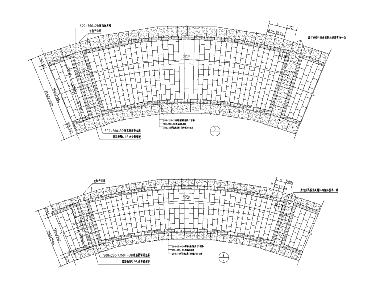 铺装样式设计图资料下载-景观细部施工|园路石材铺装样式（灰色弧线系列）