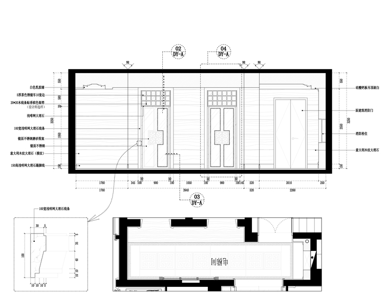 [福州]品川-福安水岸名居样板房室内装修CAD施工图+效果图-立面图2