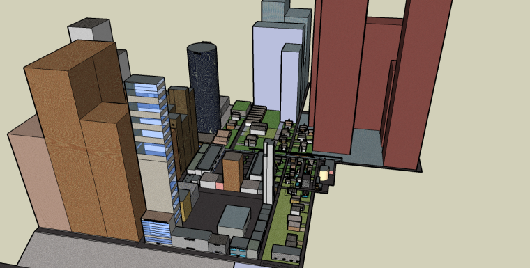 工业规划SU模型资料下载-新城规划su模型