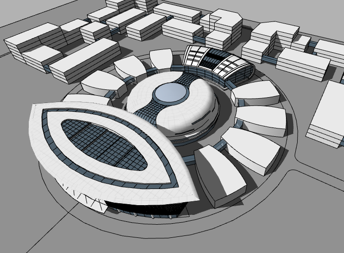 小型会展中心建筑设计资料下载-现代风格会展中心建筑模型设计