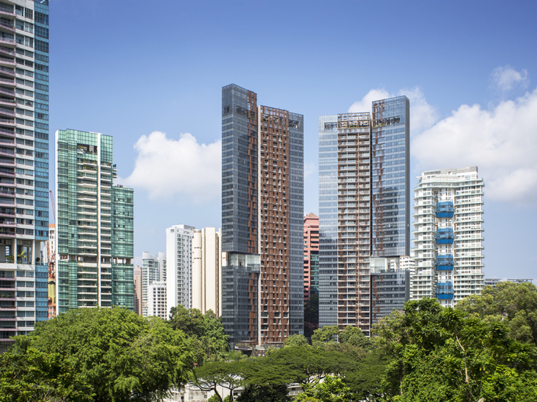 新加坡社区规划案例资料下载-新加坡OUE Twin Peaks住宅