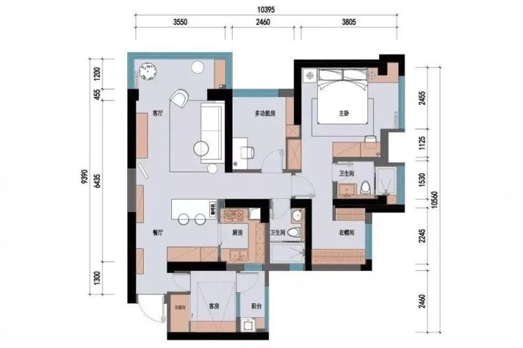 卧室摆放家具资料下载-116平的北欧风三居室，复古质感的家具很有格调感