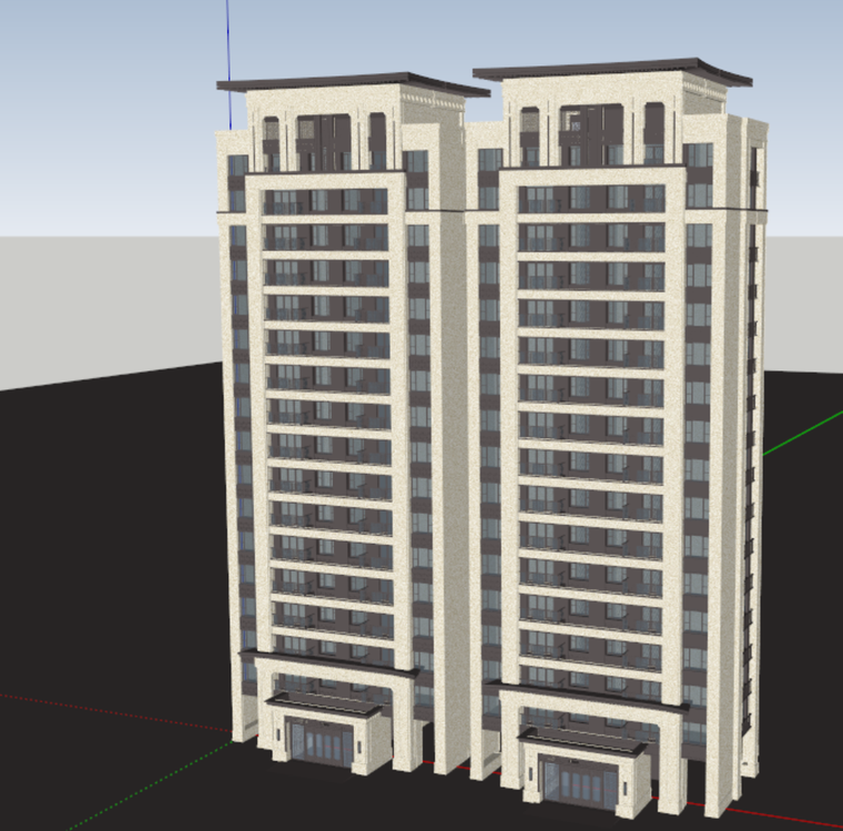  建发新中式高层建筑模型设计-建发新中式高层 (2)