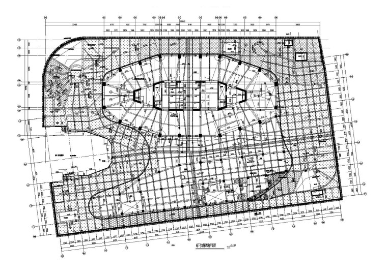 18层框筒结构办公大厦建筑结构施工图2015-地下室顶板结构平面图