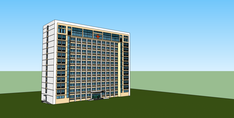 宾馆建筑模型SU资料下载-医院建筑su模型